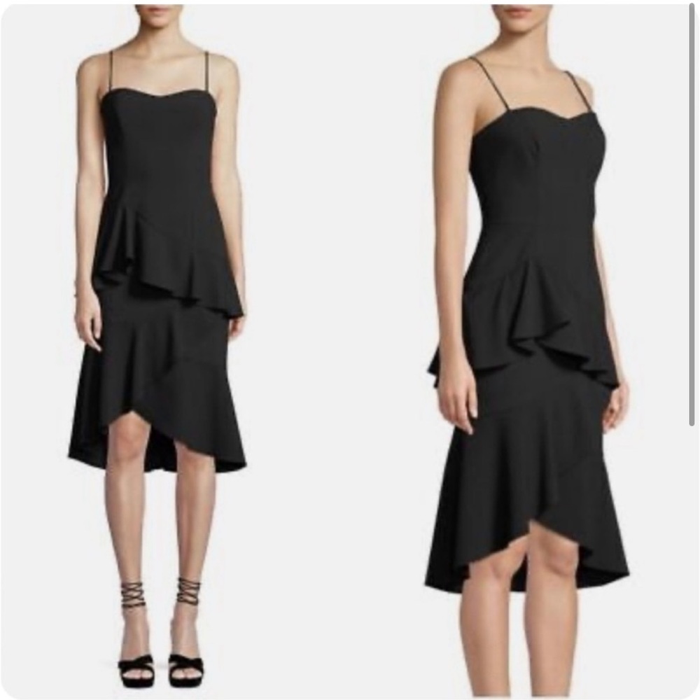 Black Halo black midi dress